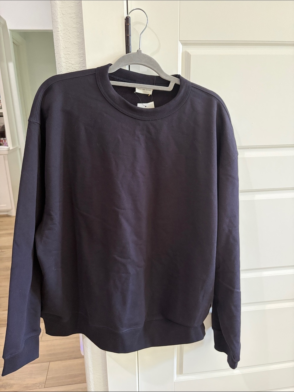 Dries Van Noten Sz S Men's Navy Crewneck Sweatshirt
